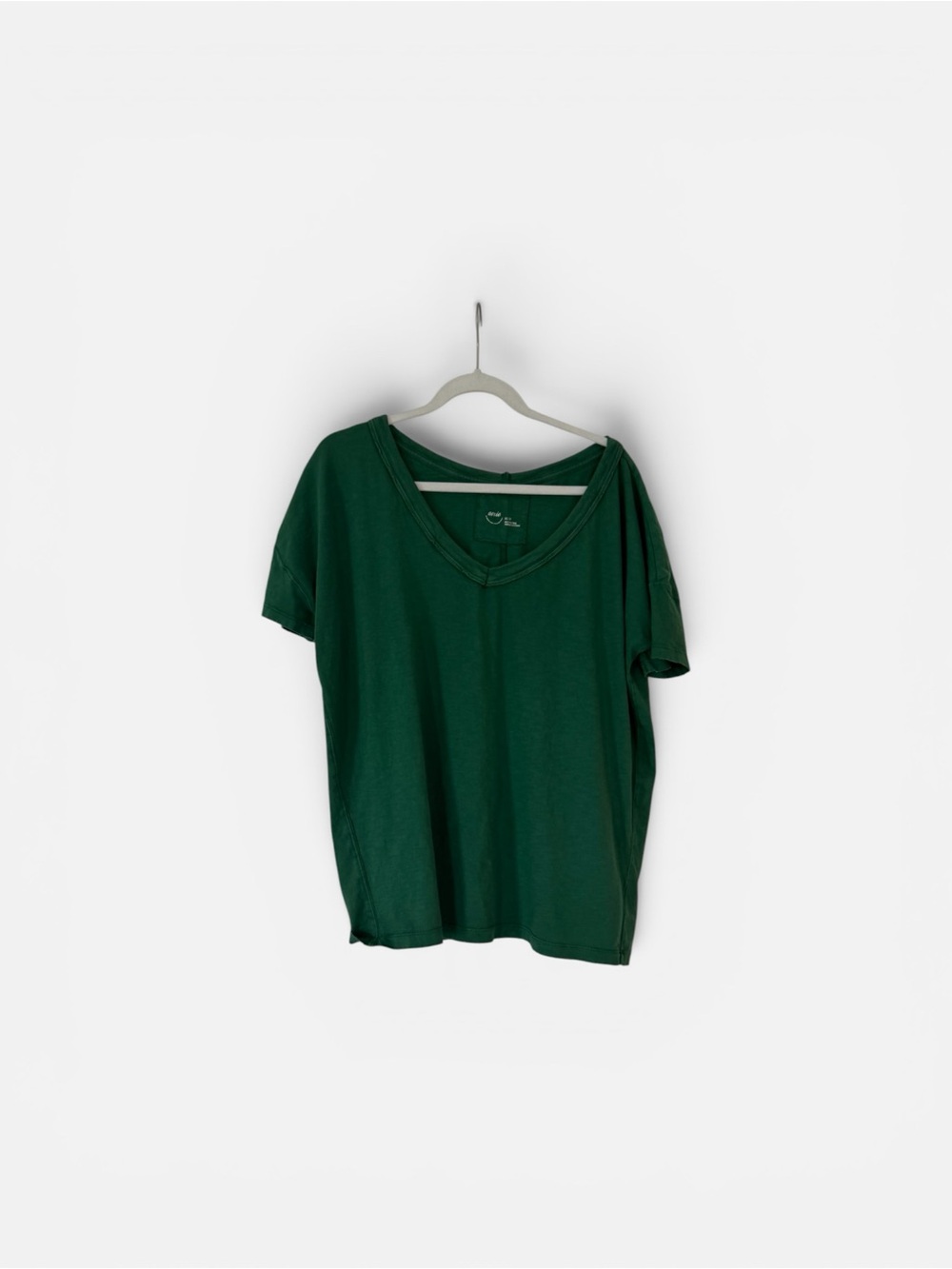 aerie Oversized Deep Green V-Neck Short Sleeve Tee